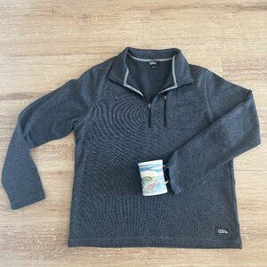 Eddie Bauer Men's XL Quarter Zip Fleece Pullover Gray Performance Sweater